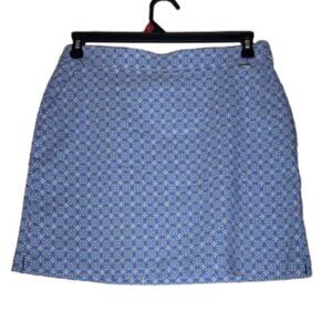 Rafaella Blue/White Patterned Women's Pull On Elastic Waist Skort Size Medium